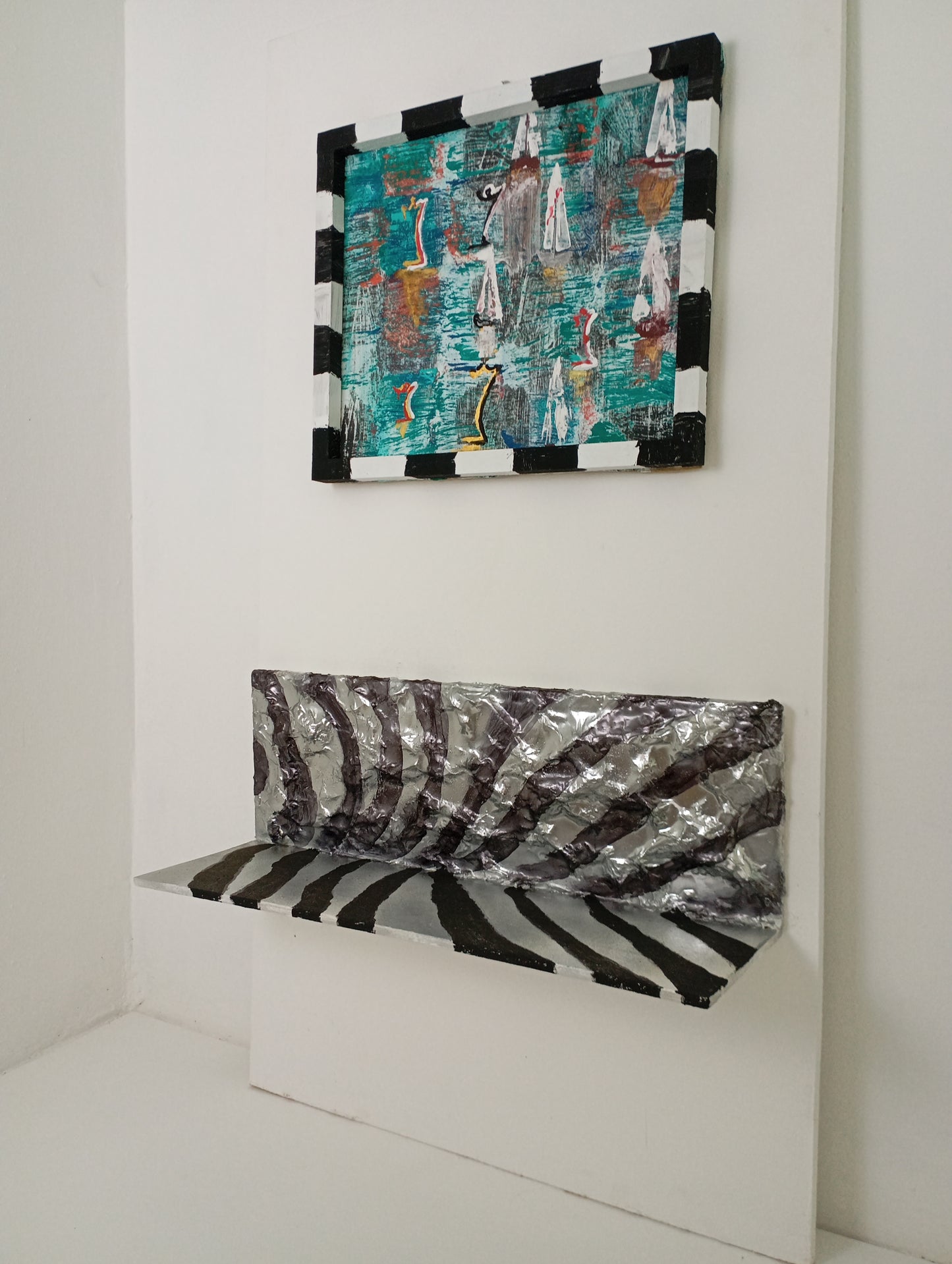 Shelf and Picture Art Set Shelf and Picture "Zebra" ชุดศิลปะ ชั้นวางและรูปภาพ "ม้าลาย"