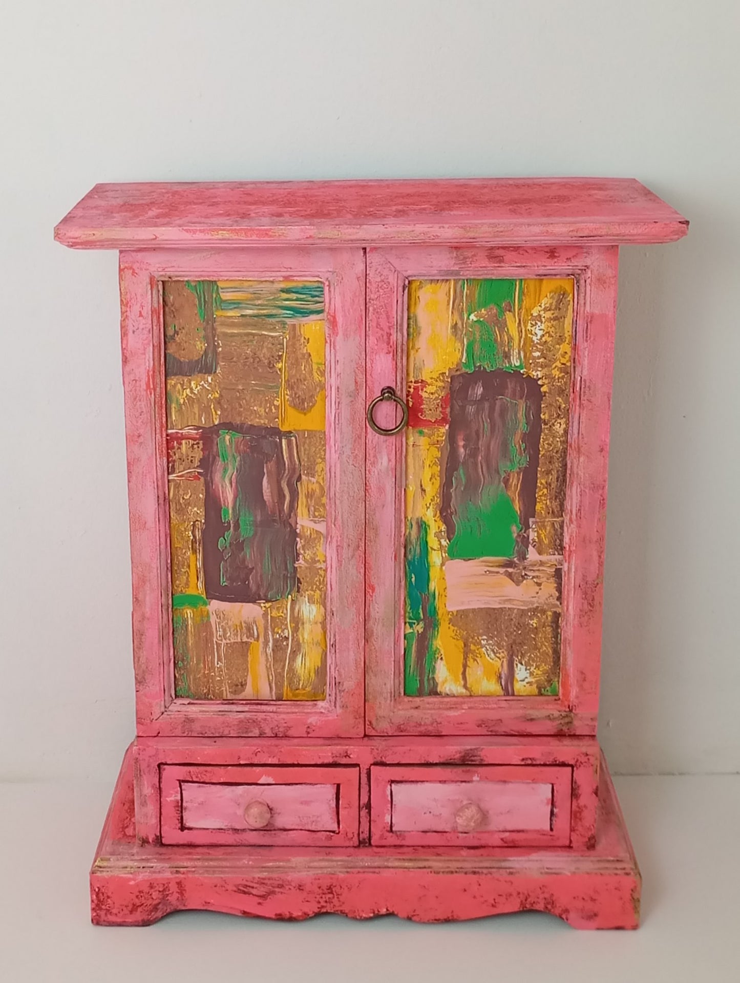 Wooden Drawer Cabinet "Another Space" Art Cabinet, Vintage Style Cabinet ตู้ ลิ้นชัก ไม้ "พื้นที่อื่น" ตู้ศิลปะ สไตล์วินเทจ ตู้