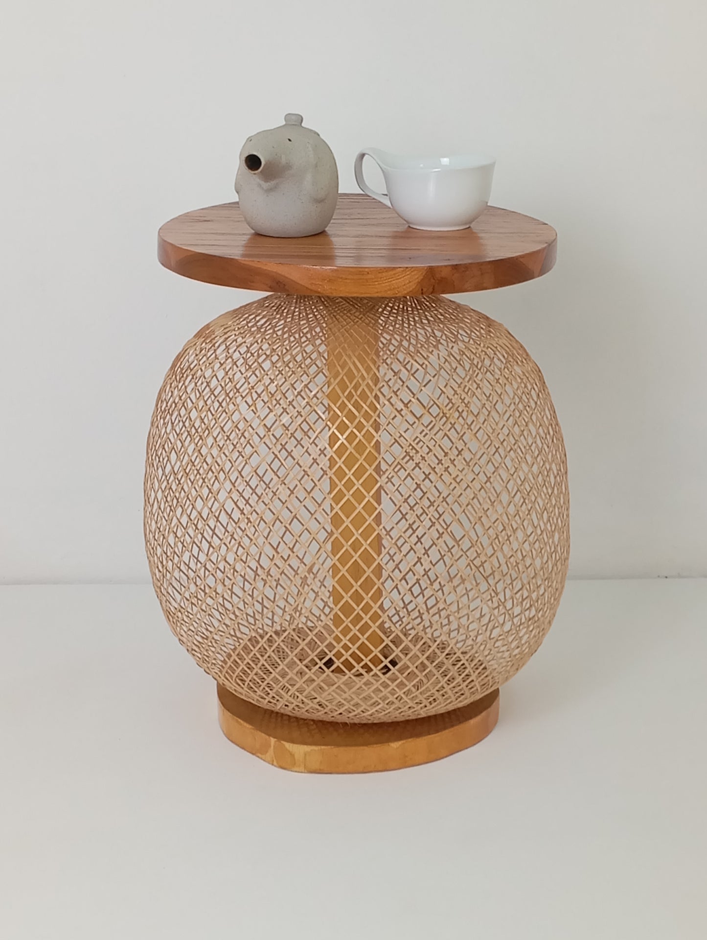 Coffee Table Art Designer Side Table with Teakwood Top โต๊ะกาแฟศิลปะ