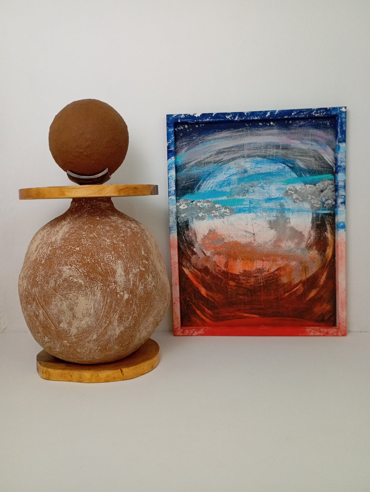 Panel Painting "Born Planet" จิตรกรรม แผงเพ้นท์ด้วยมือ "ดาวเคราะห์ที่เกิด"