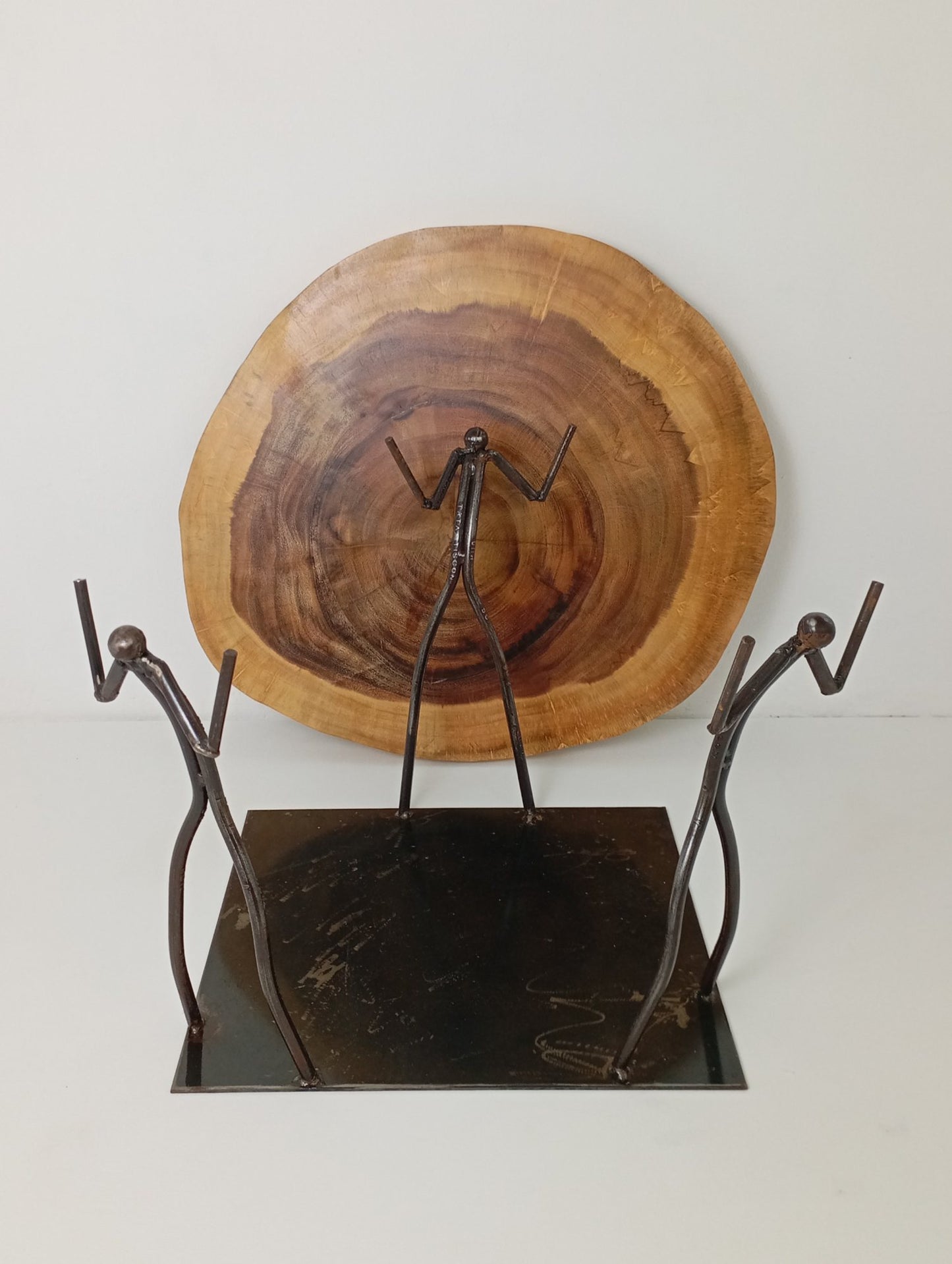 Coffee Table Art Wooden Metal Coffee Table "3 People" โต๊ะกาแฟศิลปะโต๊ะโลหะไม้ "3 คน"