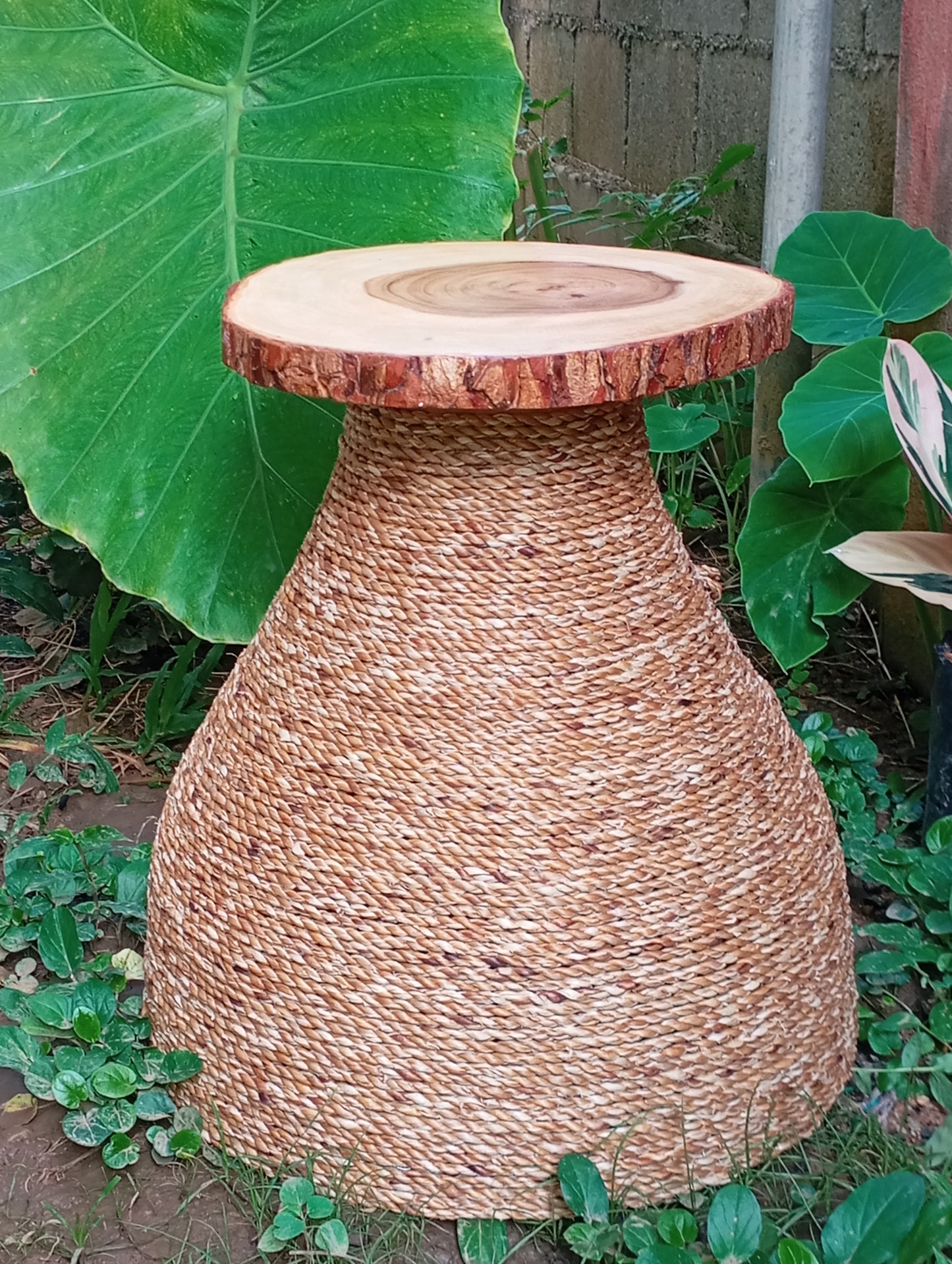 Coffee Table Made of Bamboo Rattan with Wooden Top โต๊ะกาแฟดีไซน์ไม่ซ้ำใคร – ไม้ไผ่ ไม้