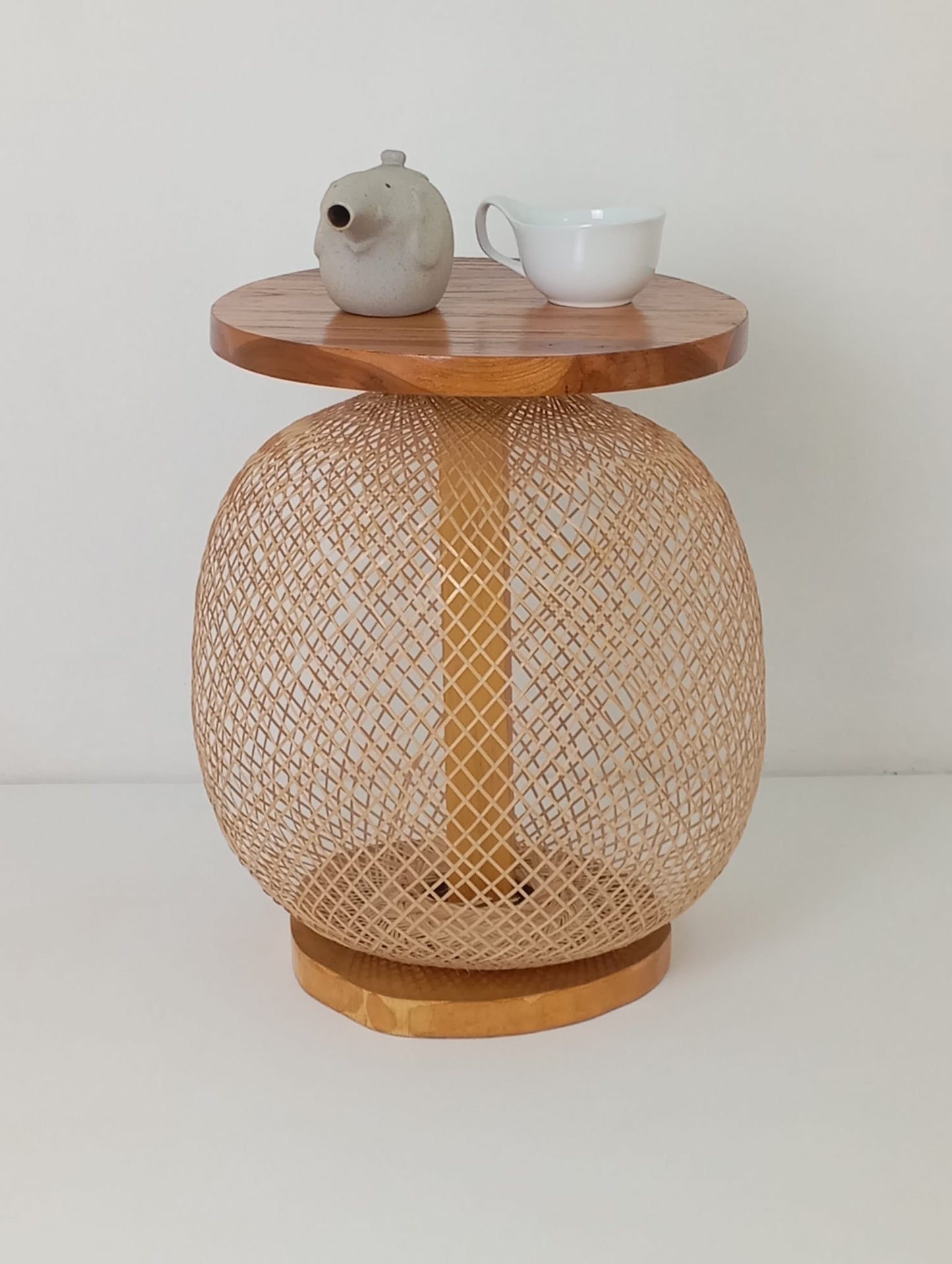 Coffee Table Art Designer Side Table with Teakwood Top โต๊ะกาแฟศิลปะ