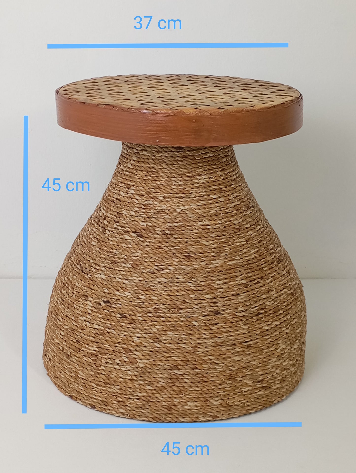 Coffee Table Rattan and Bamboo Side Table with Woven Top