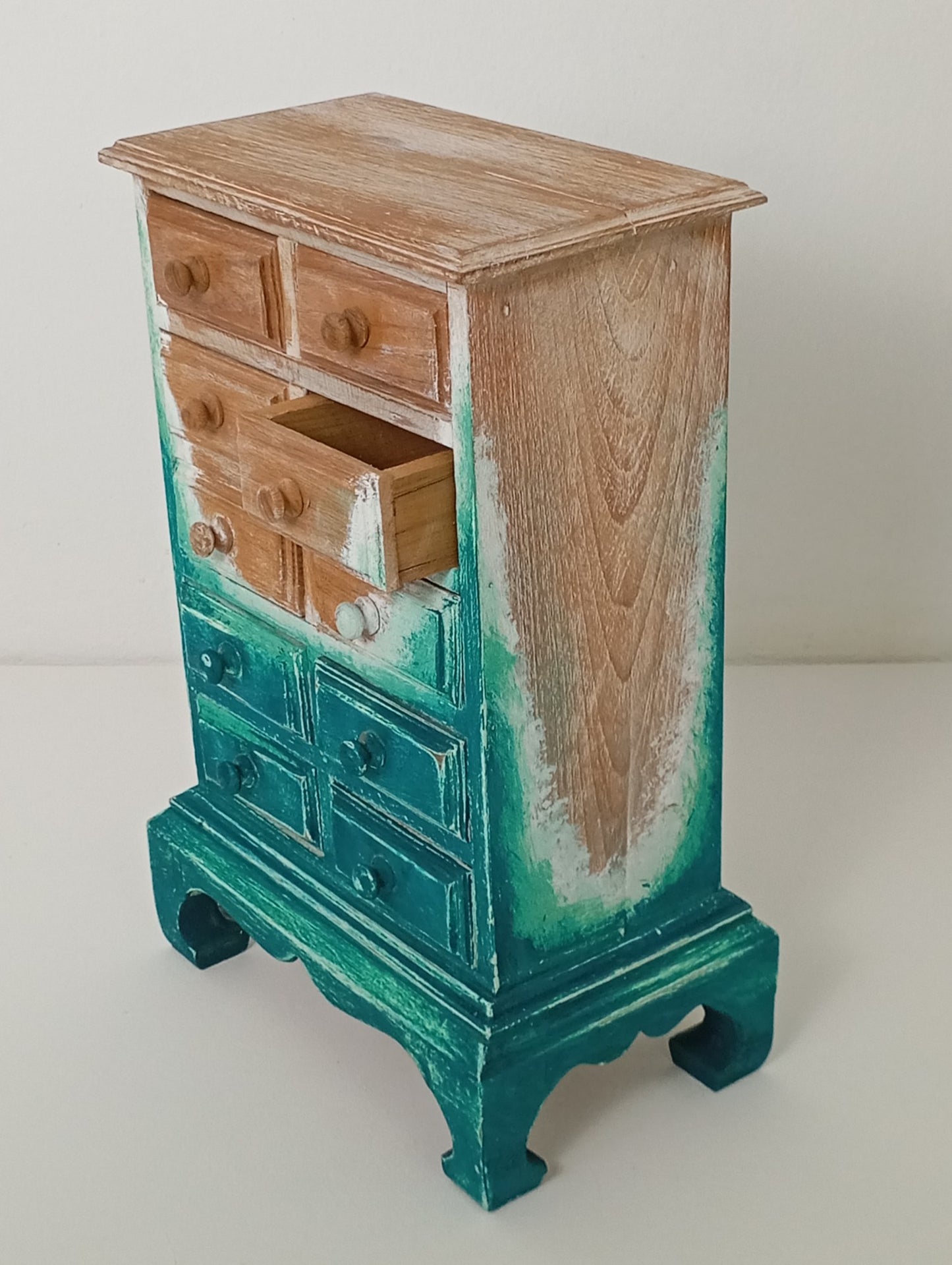 Wooden Drawer Cabinet Art Teak Wooden Cabinet Height 40 cm ลิ้นชัก ไม้สัก สไตล์วินเทจ สูง