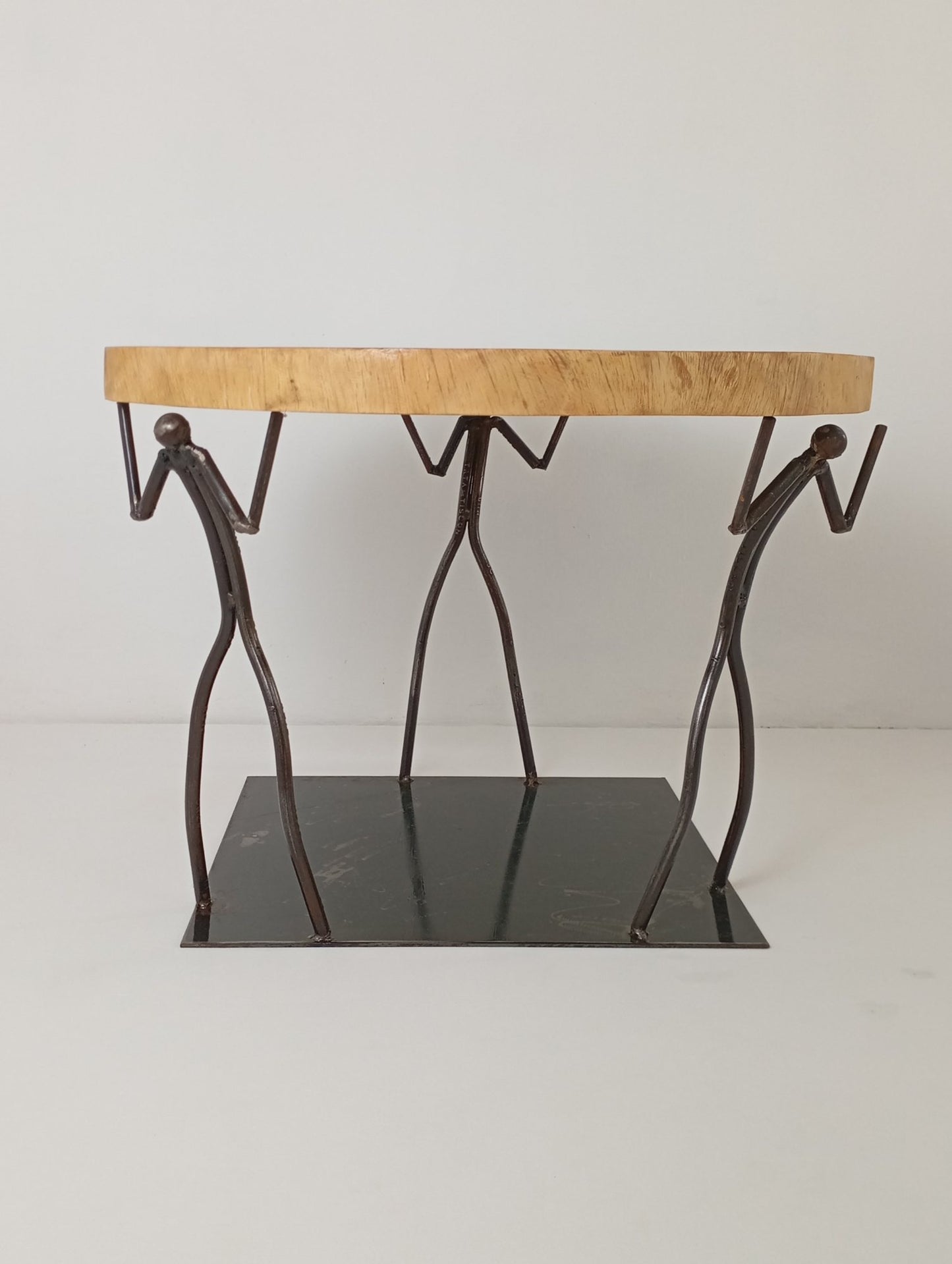 Coffee Table Art Wooden Metal Coffee Table "3 People" โต๊ะกาแฟศิลปะโต๊ะโลหะไม้ "3 คน"