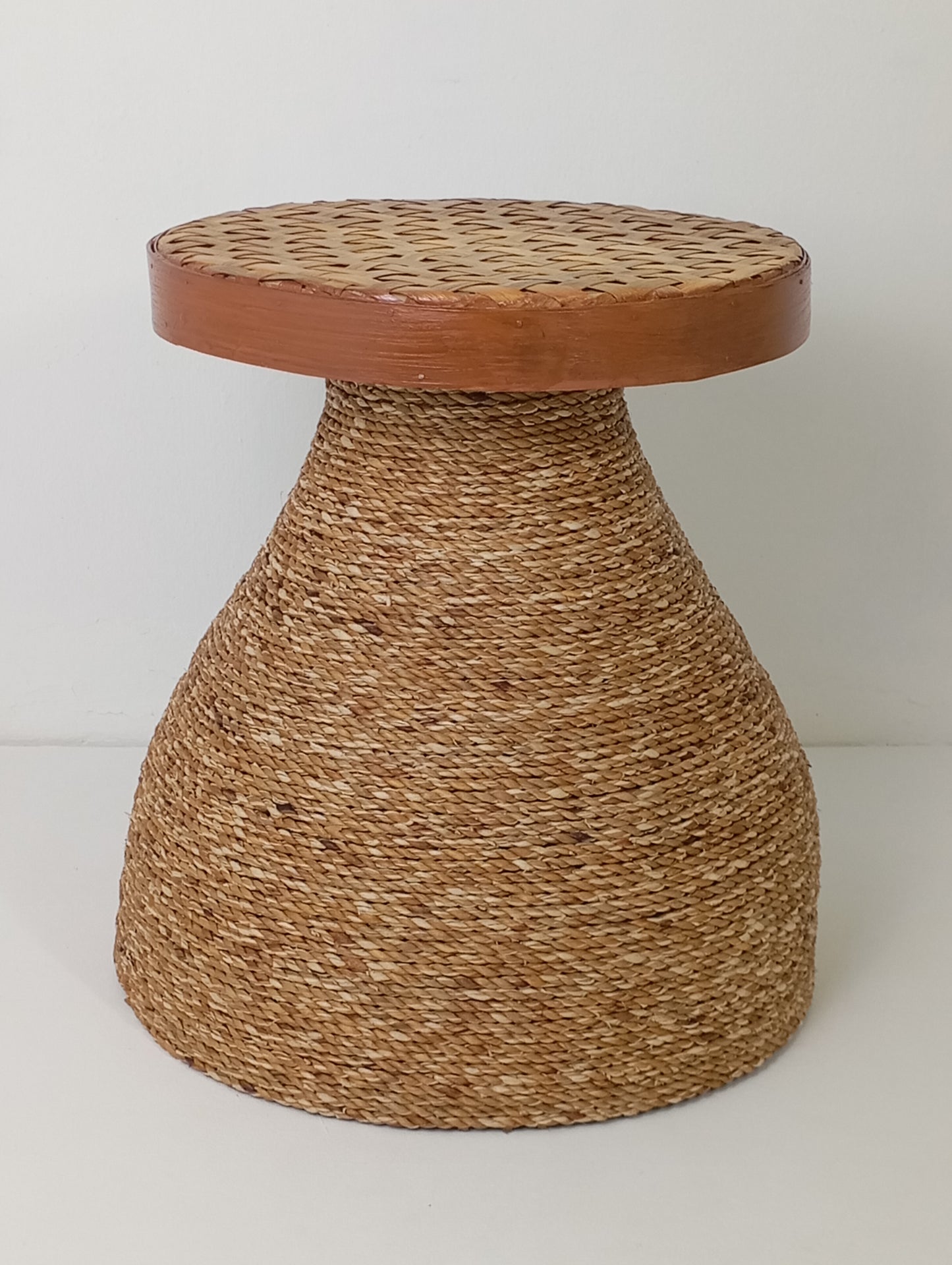 Coffee Table Rattan and Bamboo Side Table with Woven Top