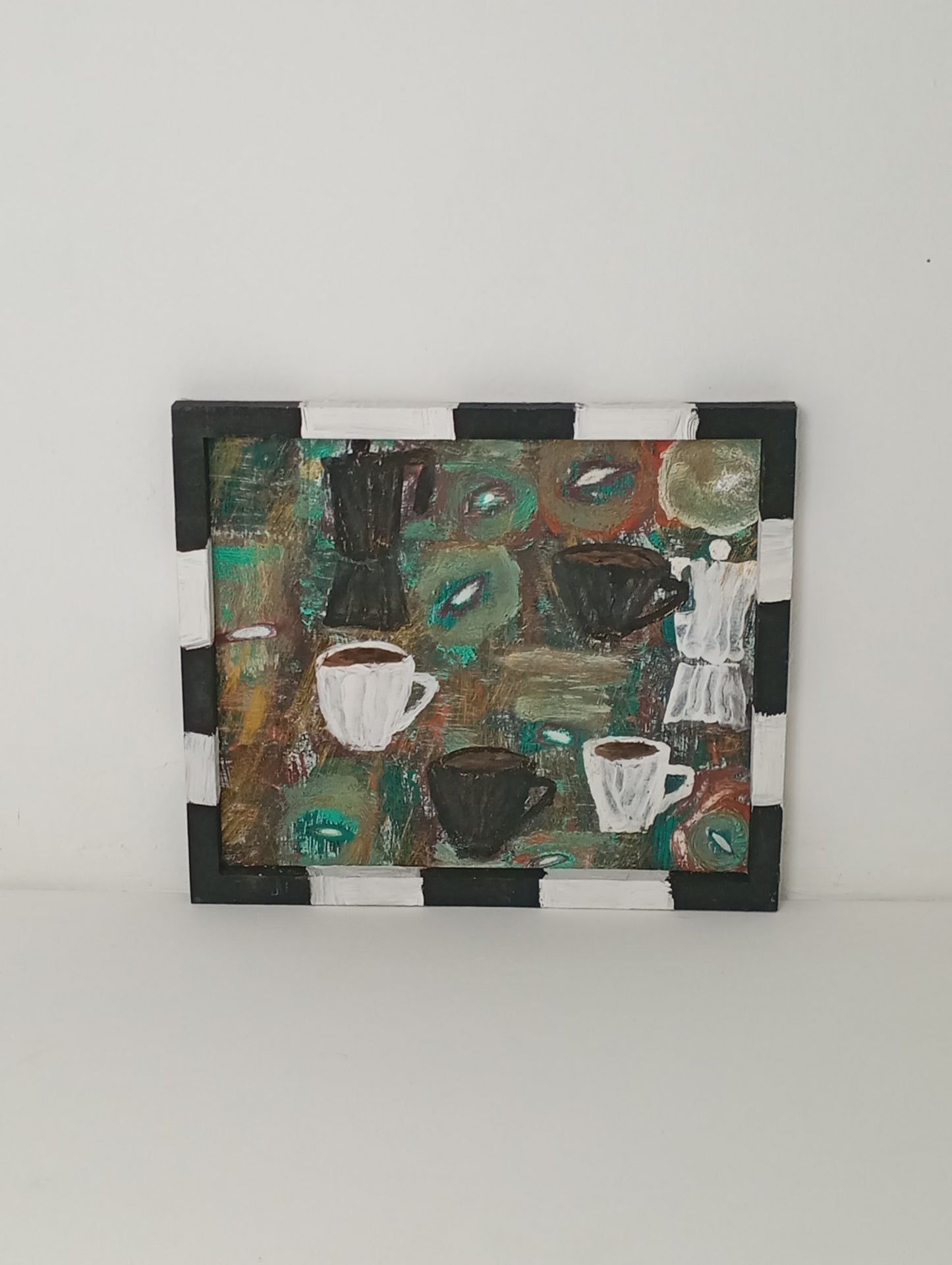 Panel Art Panel Painting "Coffee Match" จิตรกรรม แผงเพ้นท์ด้วยมือ "กระดานกาแฟ"