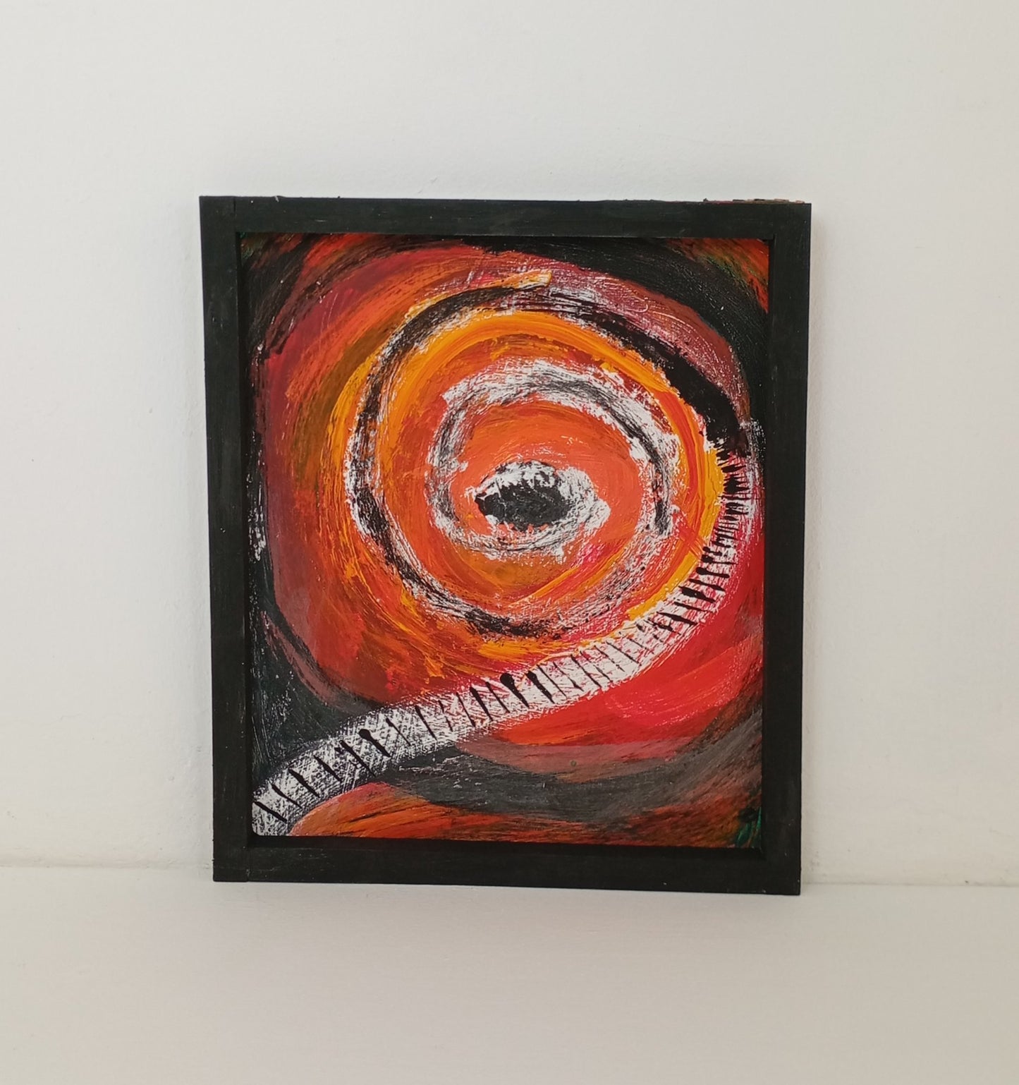 Painting Art Panel Picture "Spiral Staircase" จิตรกรรม แผงเพ้นท์ด้วยมือ "บันไดเวียน"