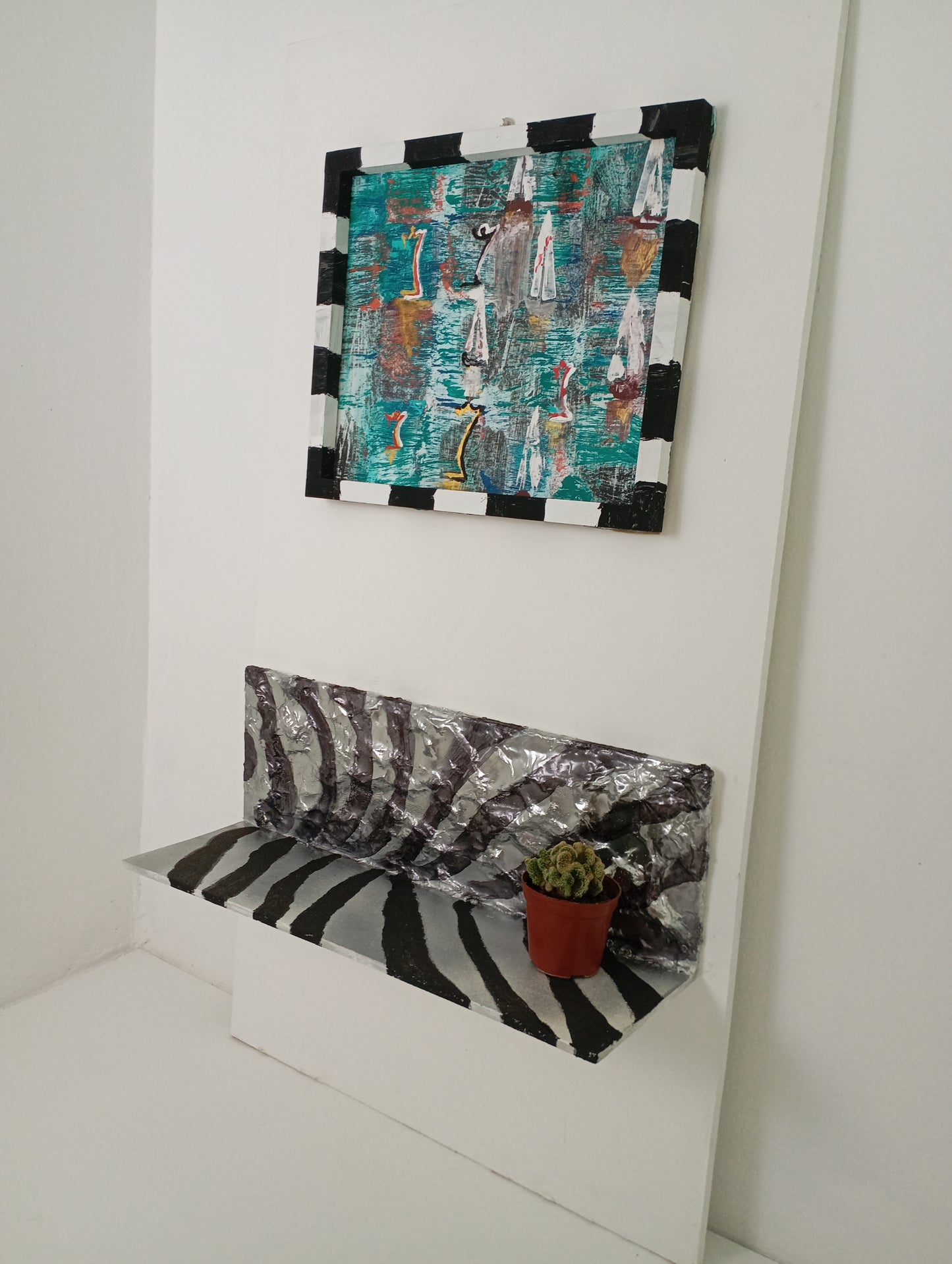 Shelf and Picture Art Set Shelf and Picture "Zebra" ชุดศิลปะ ชั้นวางและรูปภาพ "ม้าลาย"