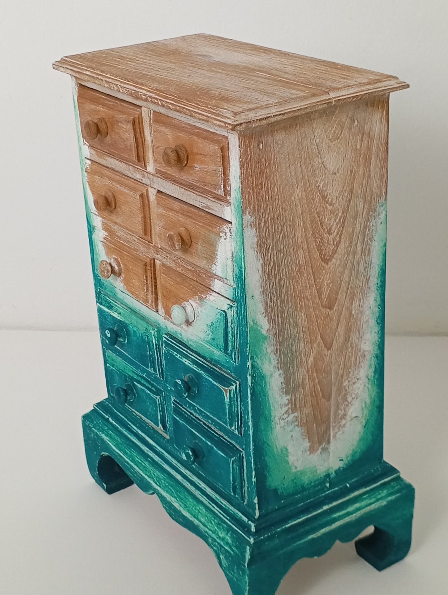 Wooden Drawer Cabinet Art Teak Wooden Cabinet Height 40 cm ลิ้นชัก ไม้สัก สไตล์วินเทจ สูง