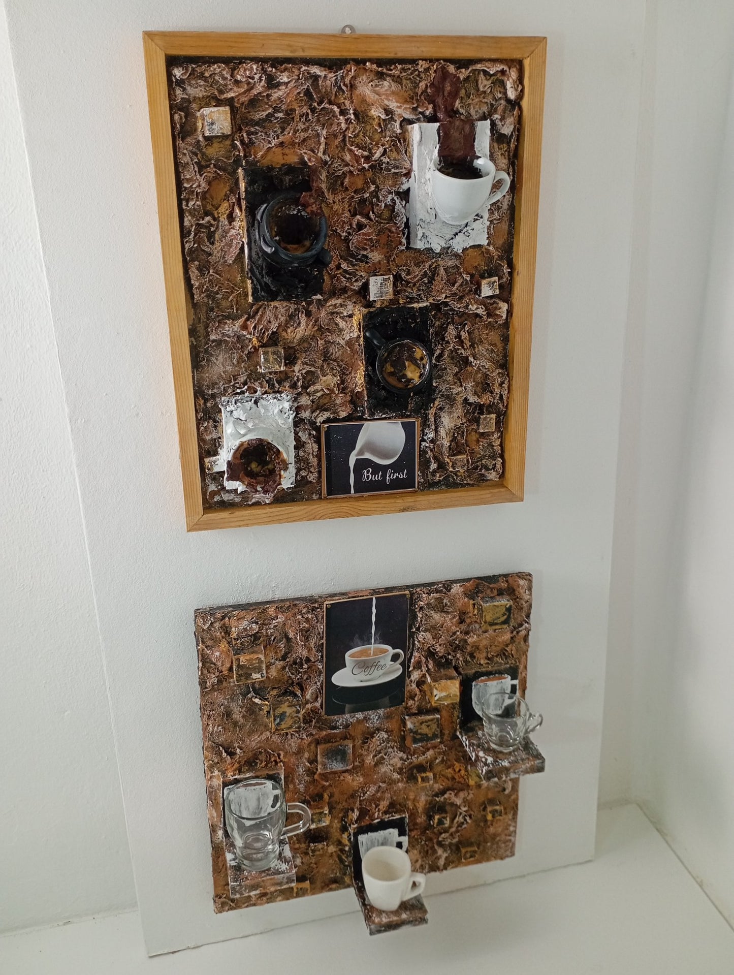 Set of Furniture Shelf and Picture "Coffee Break" ชุดศิลปะ ชั้นวางและรูปภาพ "ช่วงพักดื่มกาแฟ"