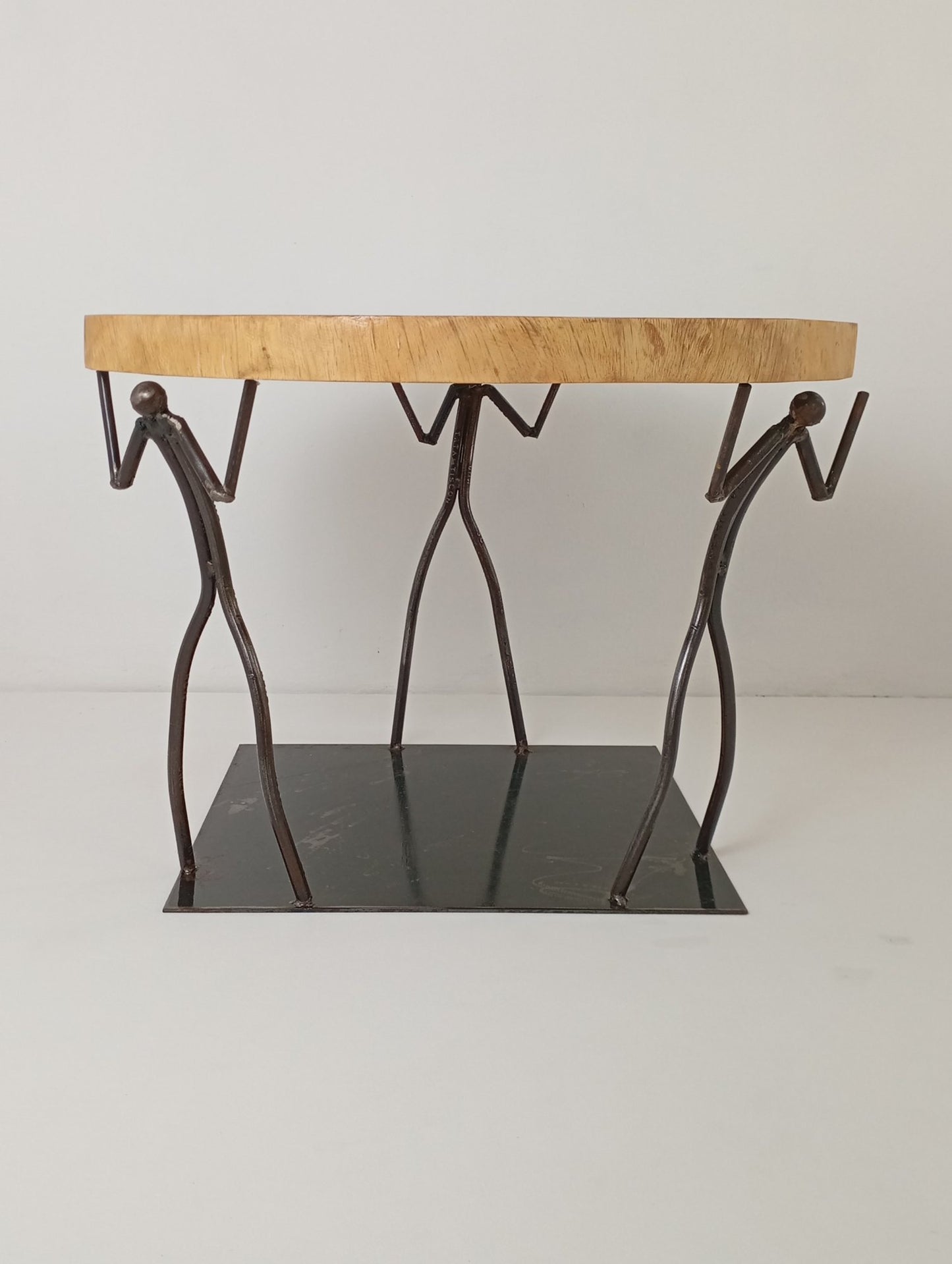Coffee Table Art Wooden Metal Coffee Table "3 People" โต๊ะกาแฟศิลปะโต๊ะโลหะไม้ "3 คน"