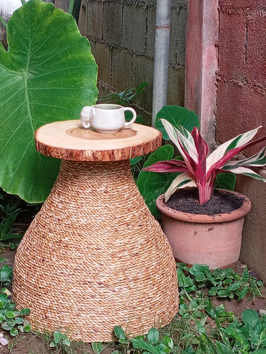 Coffee Table Made of Bamboo Rattan with Wooden Top โต๊ะกาแฟดีไซน์ไม่ซ้ำใคร – ไม้ไผ่ ไม้