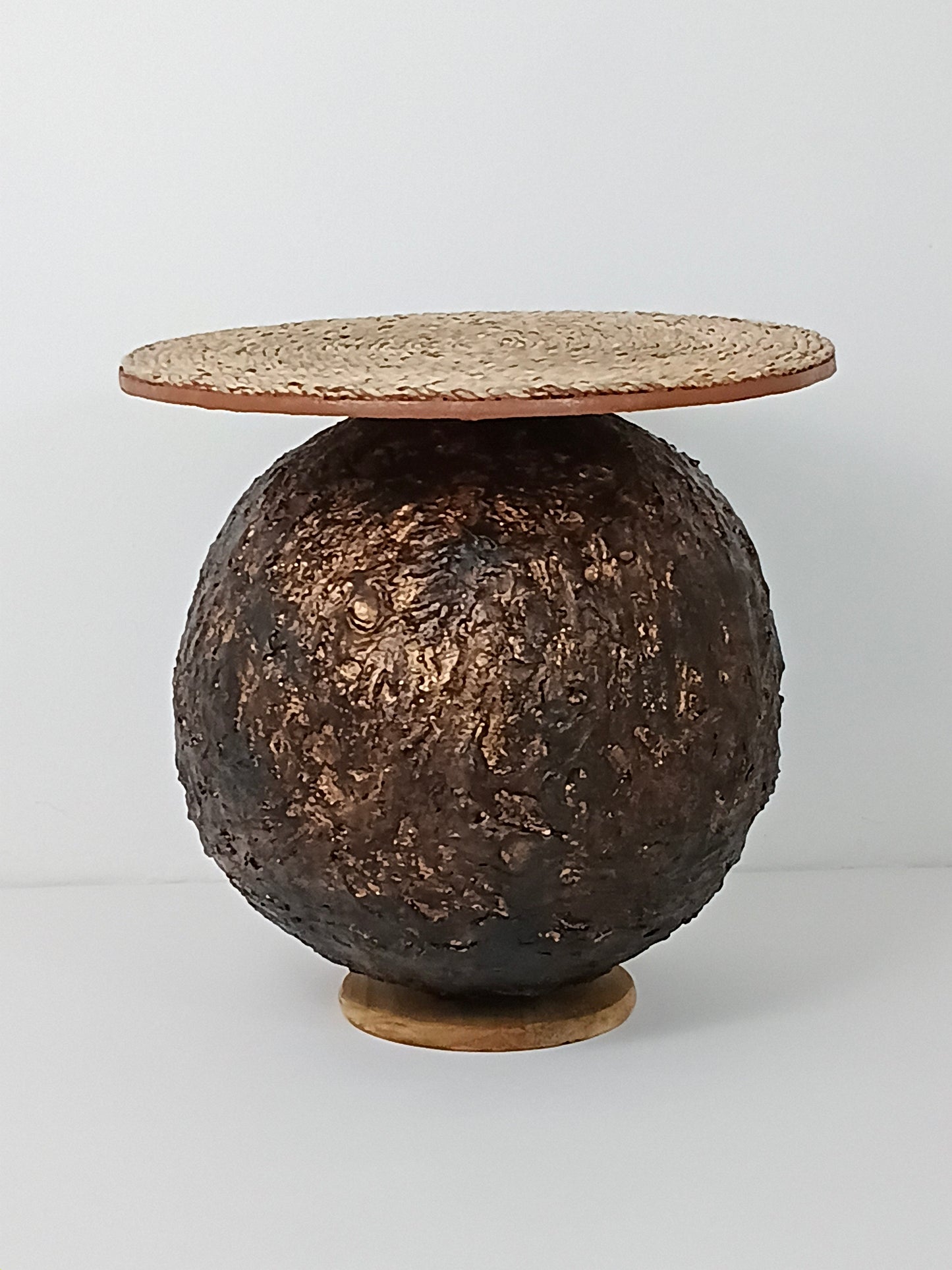 Coffee Table Art Designer Side Table "Copper Sphere" โต๊ะกาแฟศิลปะ "ทรงกลมทองแดง"