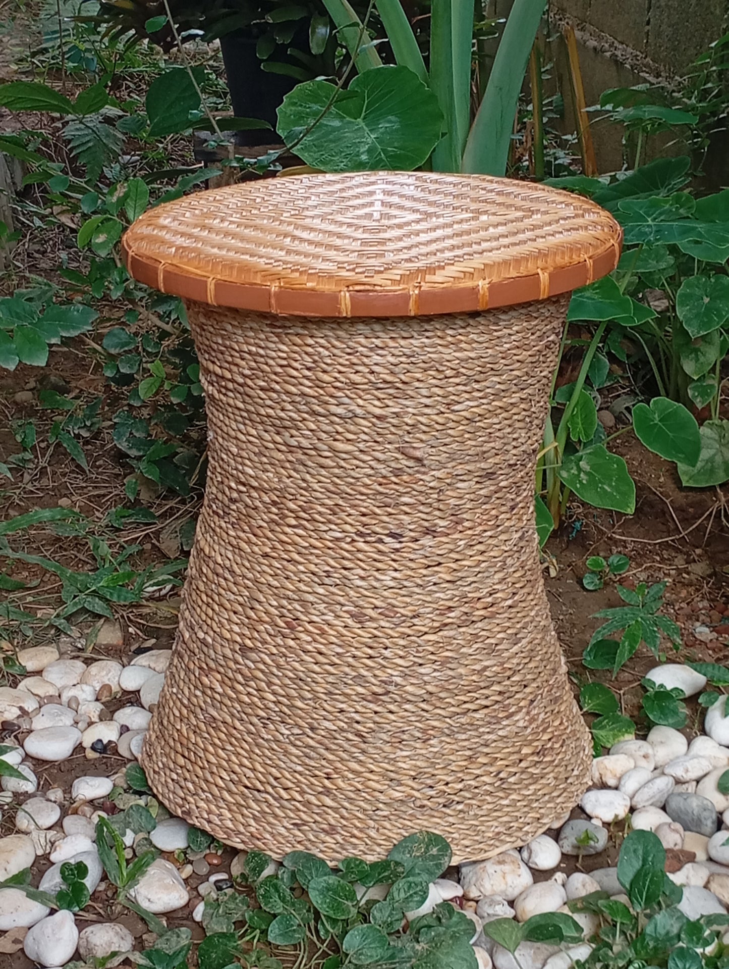 Coffee Table Rattan Side Table with Woven Bamboo Top โต๊ะกาแฟหวายและไม้ไผ่พร้อมพื้นโต๊ะสาน