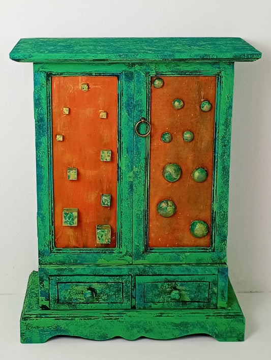 Wooden Drawer Cabinet "Cubes and Balls" Art Wooden Cabinet ตู้ ลิ้นชัก ไม้ "ลูกบาศก์และลูกบอล" ตู้ศิลปะ
