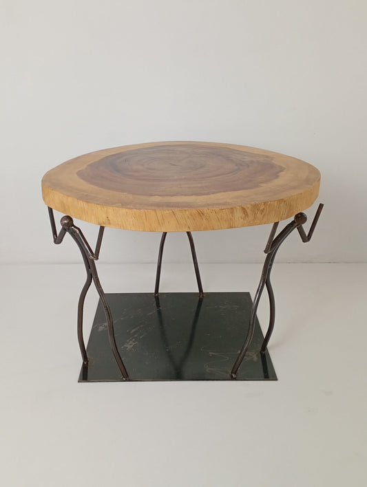 Coffee Table Art Wooden Metal Coffee Table "3 People" โต๊ะกาแฟศิลปะโต๊ะโลหะไม้ "3 คน"