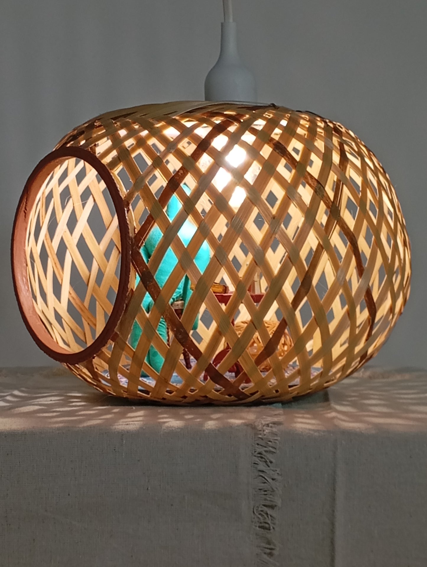 Lamp “Angel, the Sphere and His Golden-Turquoise Notebook” โคมไฟ “เทวทูต ลูกกลม และสมุดสีทอง-ฟ้าเทอร์ควอยซ์”