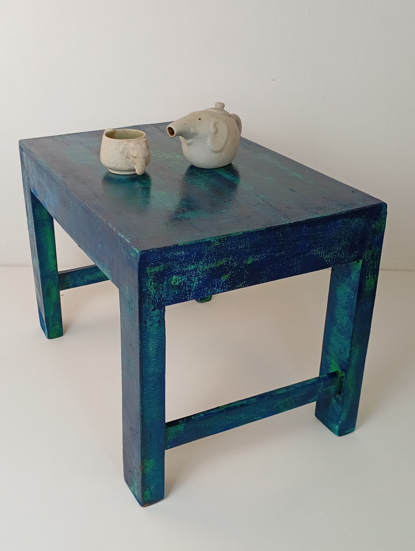 Coffee Table Wooden Low Table Vintage Style Table โต๊ะไม้ โต๊ะเตี้ย โต๊ะศิลปะ โต๊ะกาแฟ