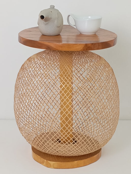 Coffee Table Art Designer Side Table with Teakwood Top โต๊ะกาแฟศิลปะ