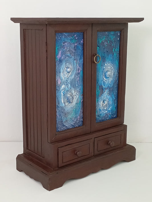 Wooden Drawer Cabinet "Two Stars" Art Wooden Cabinet ตู้ ลิ้นชัก ไม้ ตู้ศิลปะ "สองดาว"