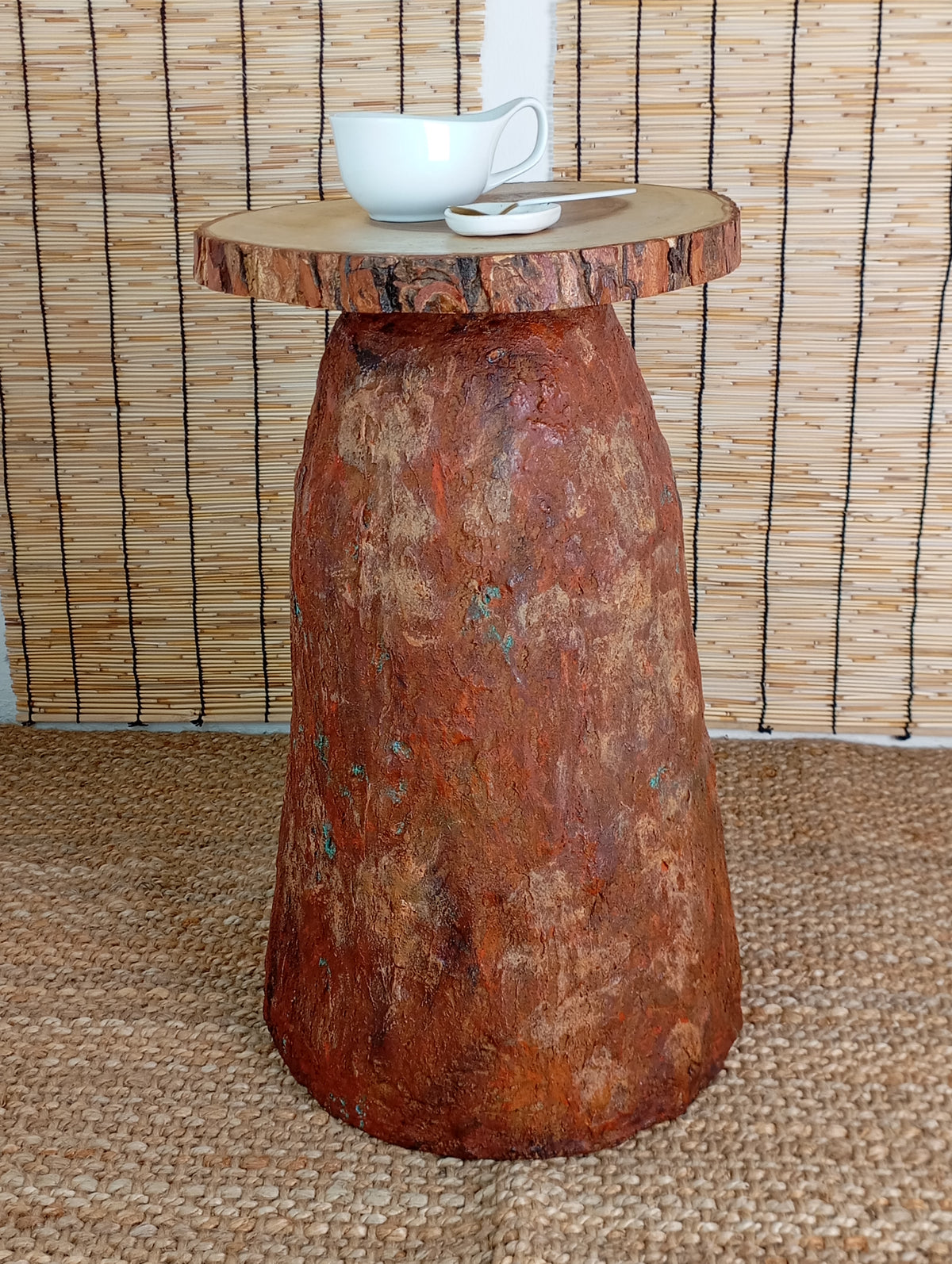 Sculptural Coffee Table / Side Table "Weathered Lighthouse" โต๊ะข้างดีไซน์ประติมากรรม “ประภาคารเก่า”
