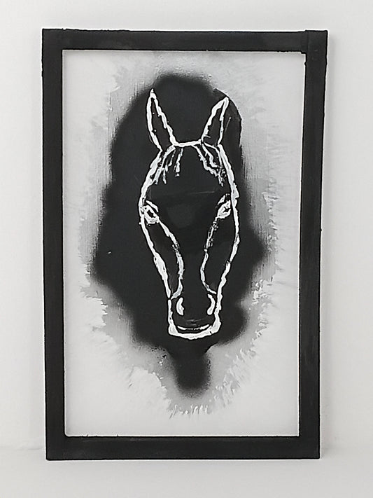Painting Art panel "Abstract Horse Silhouette" จิตรกรรม แผงศิลปะ "ภาพเงาม้าสไตล์นามธรรม"