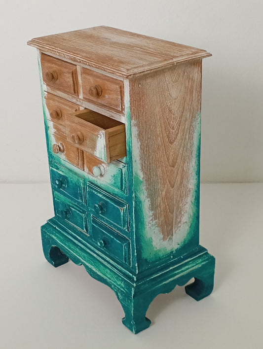 Wooden Drawer Cabinet Art Teak Wooden Cabinet Height 40 cm ลิ้นชัก ไม้สัก สไตล์วินเทจ สูง
