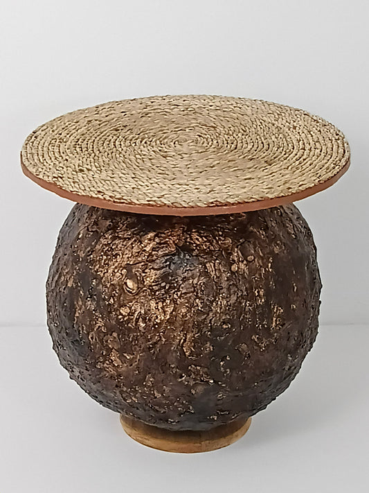 Coffee Table Art Designer Side Table "Copper Sphere" โต๊ะกาแฟศิลปะ "ทรงกลมทองแดง"
