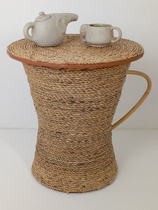 Coffee Table Made of Rattan "Coffee Cup" โต๊ะกาแฟหวายพร้อมท็อปหวาย "ถ้วยกาแฟ"