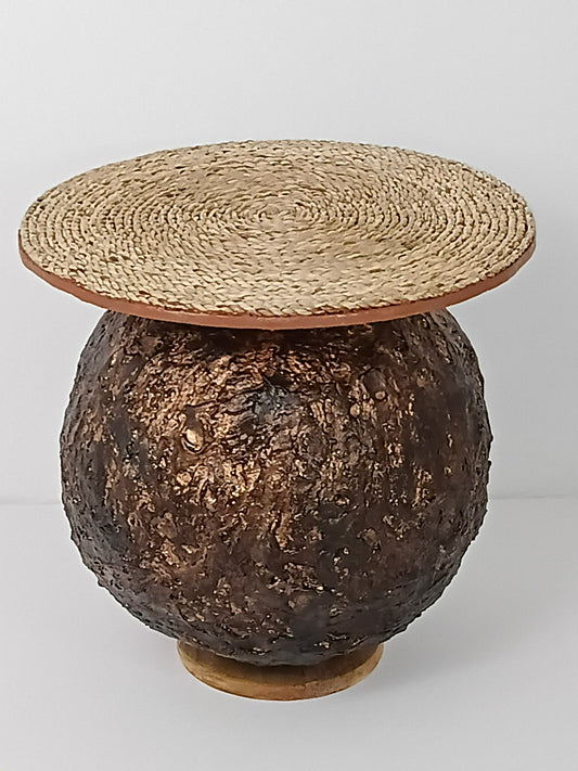 Coffee Table Art Designer Side Table "Copper Sphere" โต๊ะกาแฟศิลปะ "ทรงกลมทองแดง"