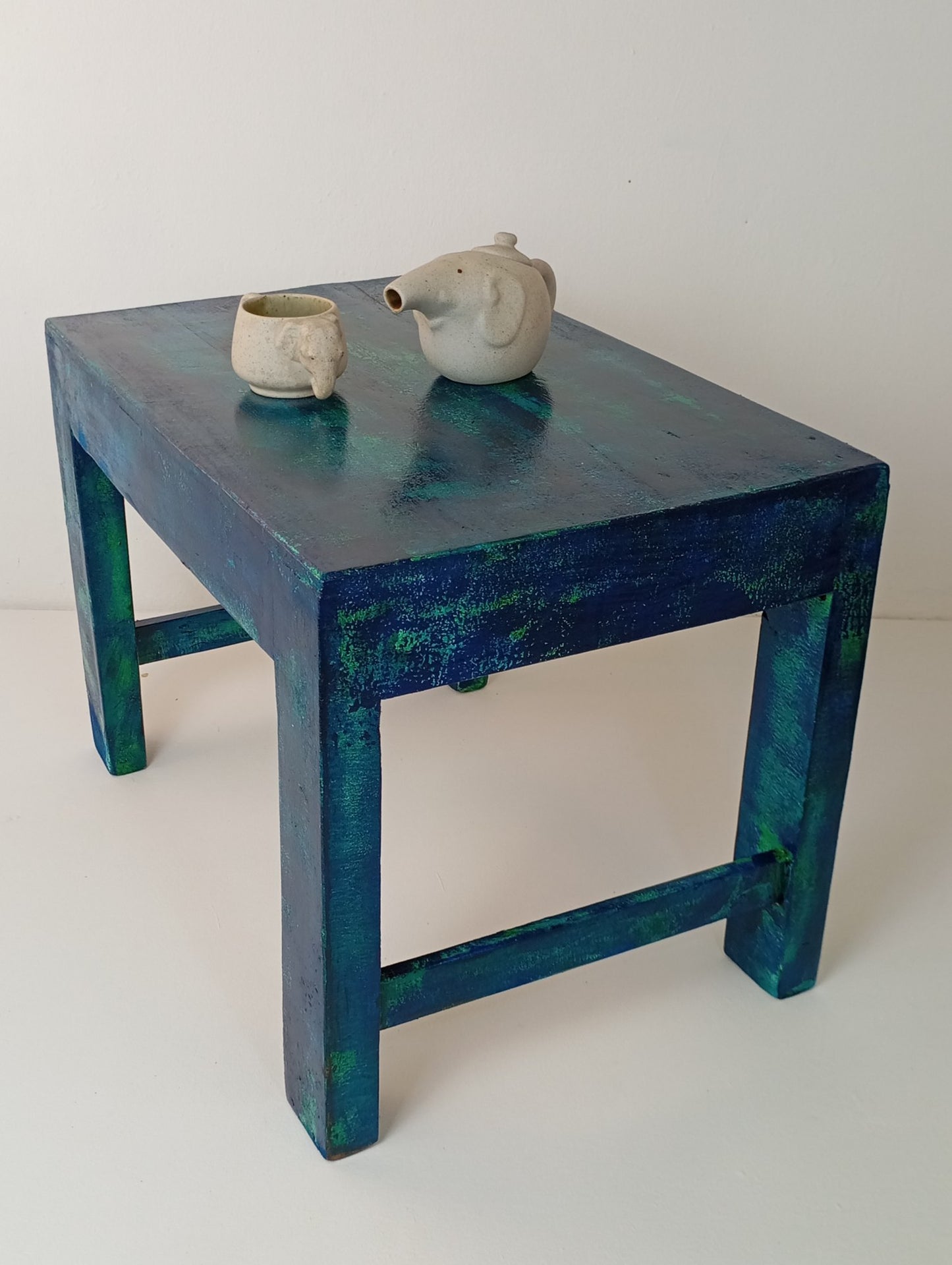 Coffee Table Wooden Low Table Vintage Style Table โต๊ะไม้ โต๊ะเตี้ย โต๊ะศิลปะ โต๊ะกาแฟ