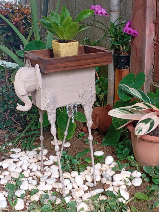 Coffee Table Author’s Side Table “Dali Elephant” with Tray-Shaped Top โต๊ะกาแฟงานศิลป์ “ช้างดาลี” พร้อมท็อปถาด