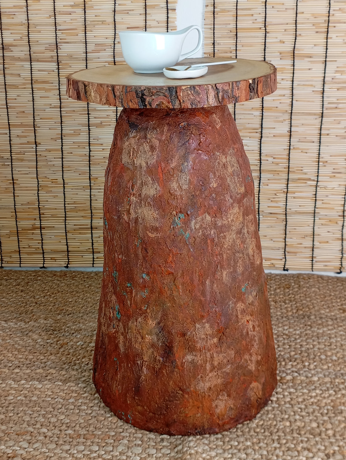 Sculptural Coffee Table / Side Table "Weathered Lighthouse" โต๊ะข้างดีไซน์ประติมากรรม “ประภาคารเก่า”