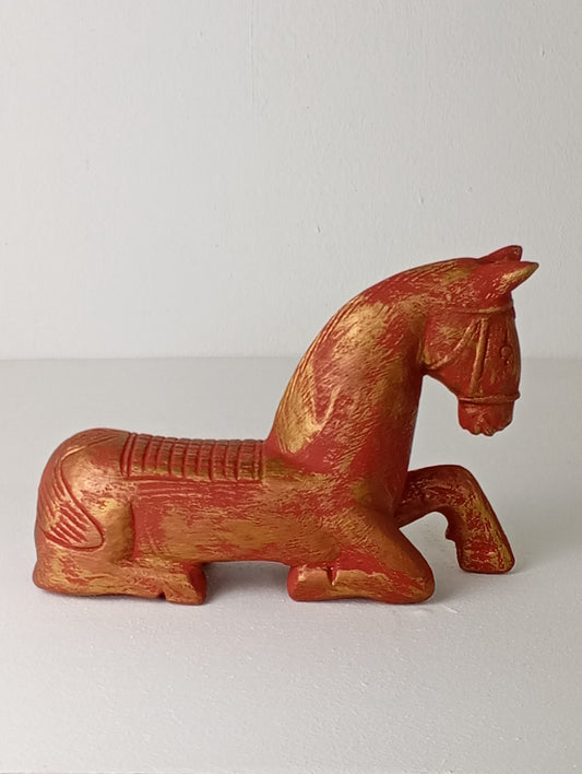 Wooden Horse Figurine 23*8*18 cm New Year Symbol รูปปั้นม้าไม้