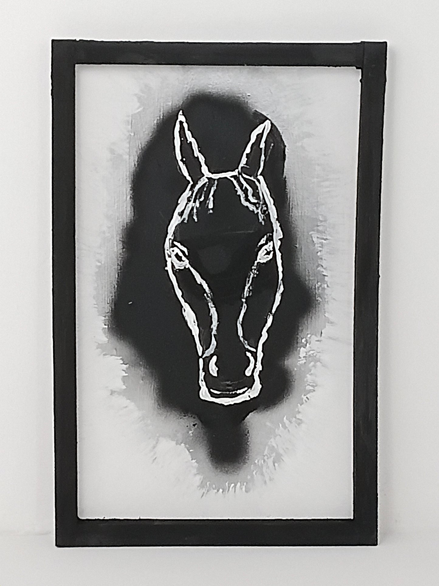 Painting Art panel "Abstract Horse Silhouette" จิตรกรรม แผงศิลปะ "ภาพเงาม้าสไตล์นามธรรม"