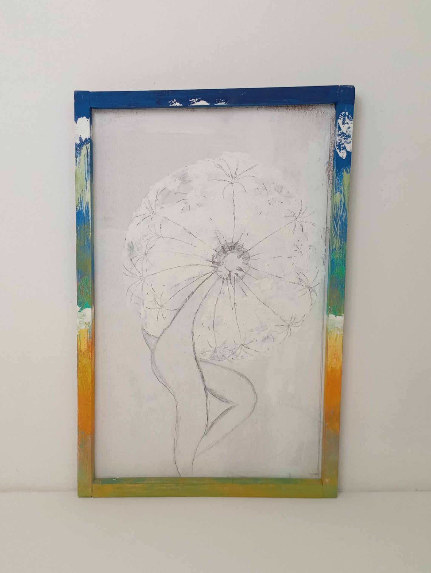 Poster Panel Painting Graphics "Dendalion. Ease of Movement" จิตรกรรม แผงเพ้นท์ด้วยมือ กราฟิก "ดอกแดนดิไลออน เคลื่อนไหวสะดวก"