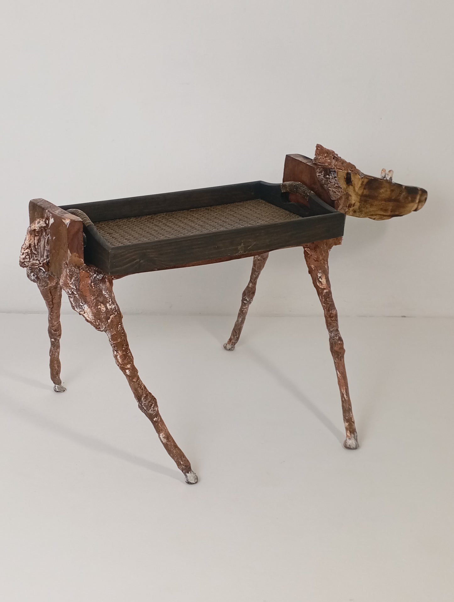Coffee Table Handcrafted Horse-Shaped Art Table Made of Wood and Metal โต๊ะศิลปะทรงม้ามือทำจากไม้และโลหะ
