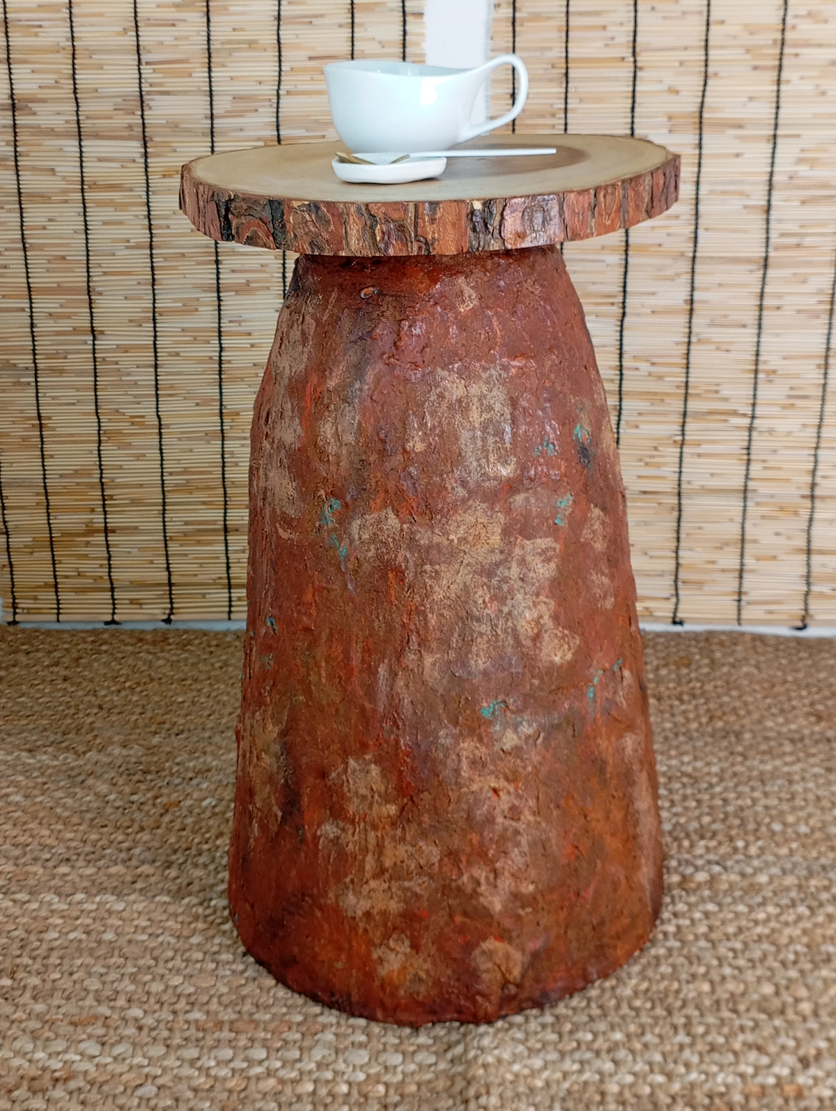 Sculptural Coffee Table / Side Table "Weathered Lighthouse" โต๊ะข้างดีไซน์ประติมากรรม “ประภาคารเก่า”