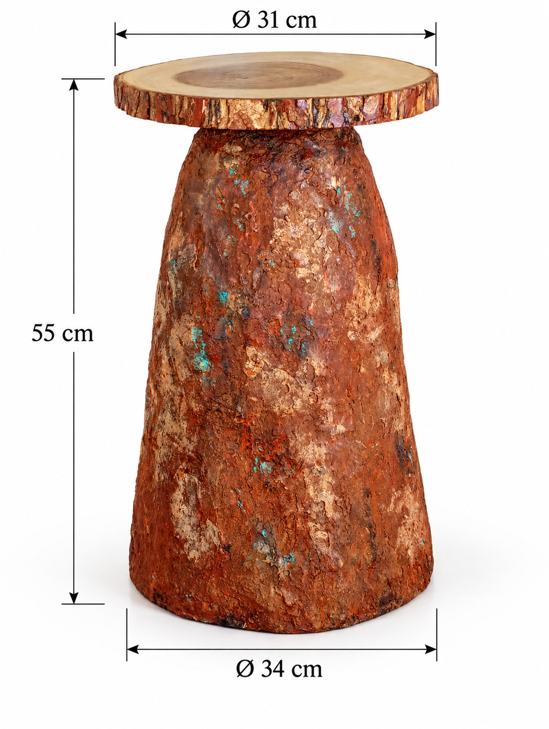 Sculptural Coffee Table / Side Table "Weathered Lighthouse" โต๊ะข้างดีไซน์ประติมากรรม “ประภาคารเก่า”