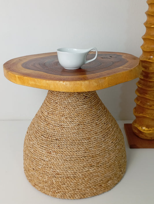 Coffee Table Rattan Bamboo Coffee Table with Wooden Top โต๊ะกาแฟหวายหน้าไม้