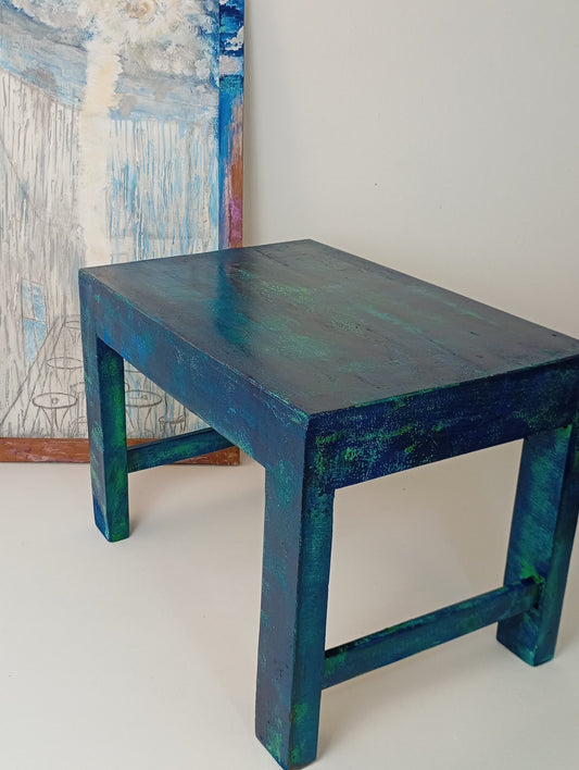 Coffee Table Wooden Low Table Vintage Style Table โต๊ะไม้ โต๊ะเตี้ย โต๊ะศิลปะ โต๊ะกาแฟ