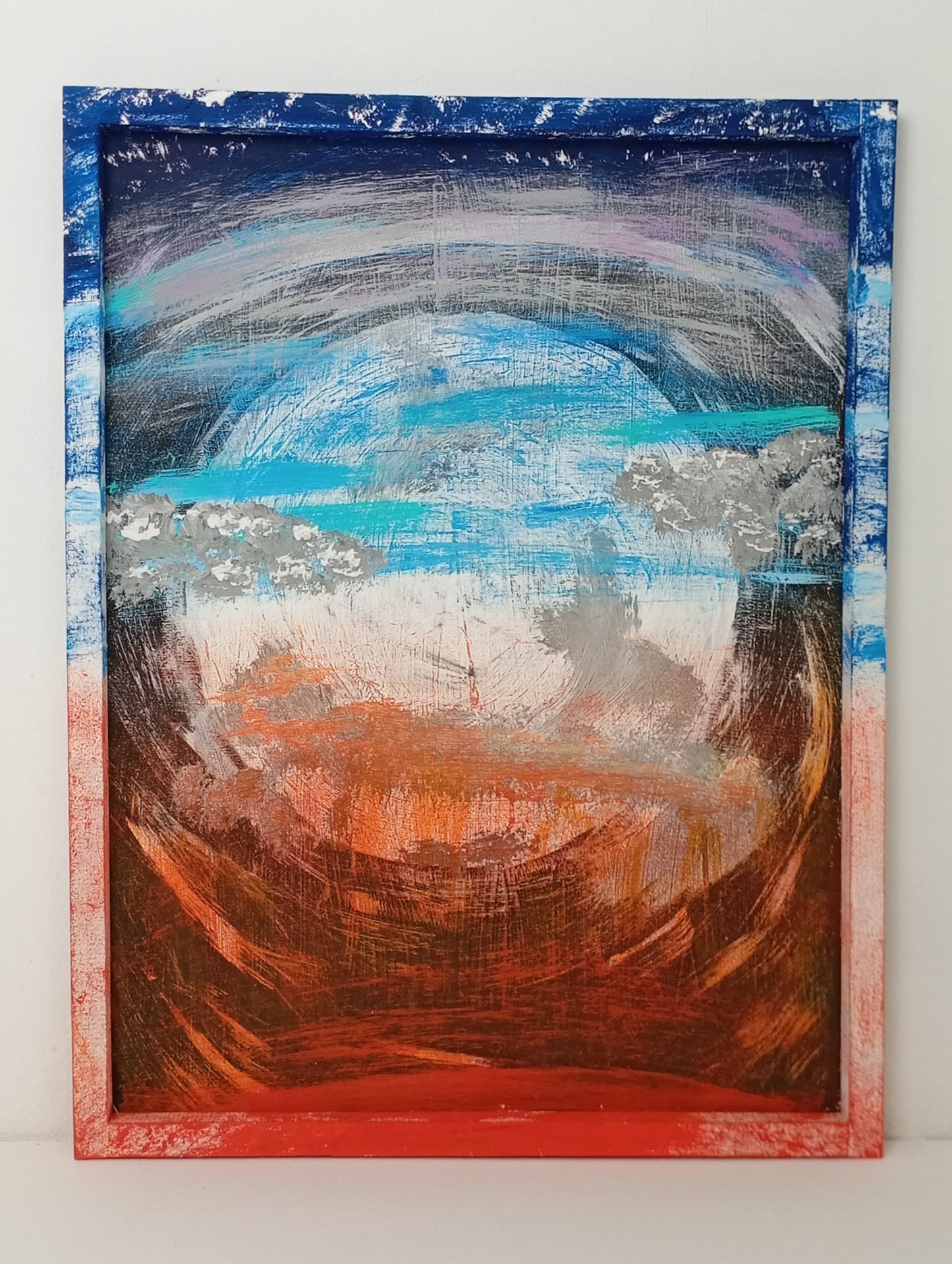 Panel Painting "Born Planet" จิตรกรรม แผงเพ้นท์ด้วยมือ "ดาวเคราะห์ที่เกิด"