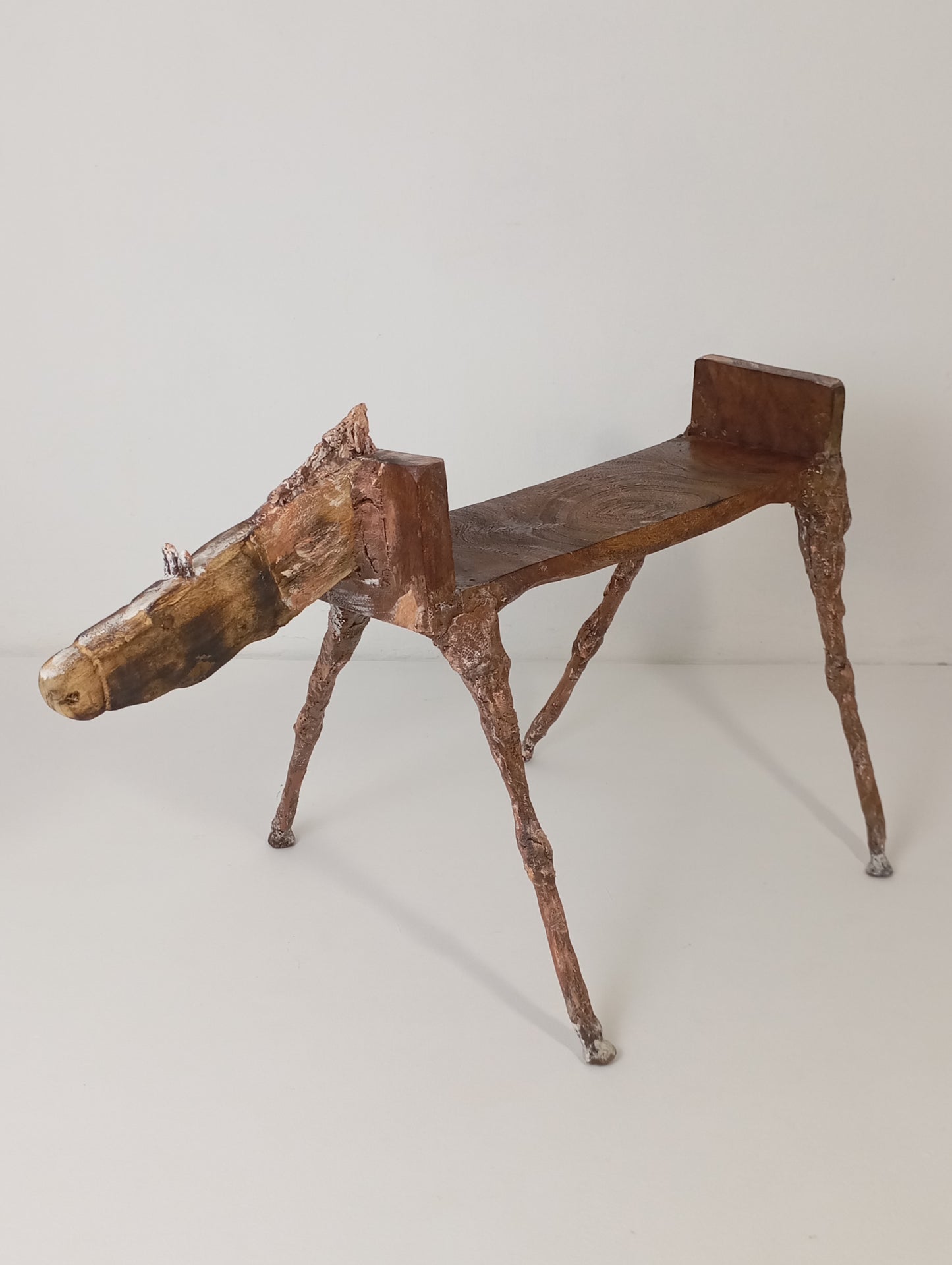 Coffee Table Handcrafted Horse-Shaped Art Table Made of Wood and Metal โต๊ะศิลปะทรงม้ามือทำจากไม้และโลหะ