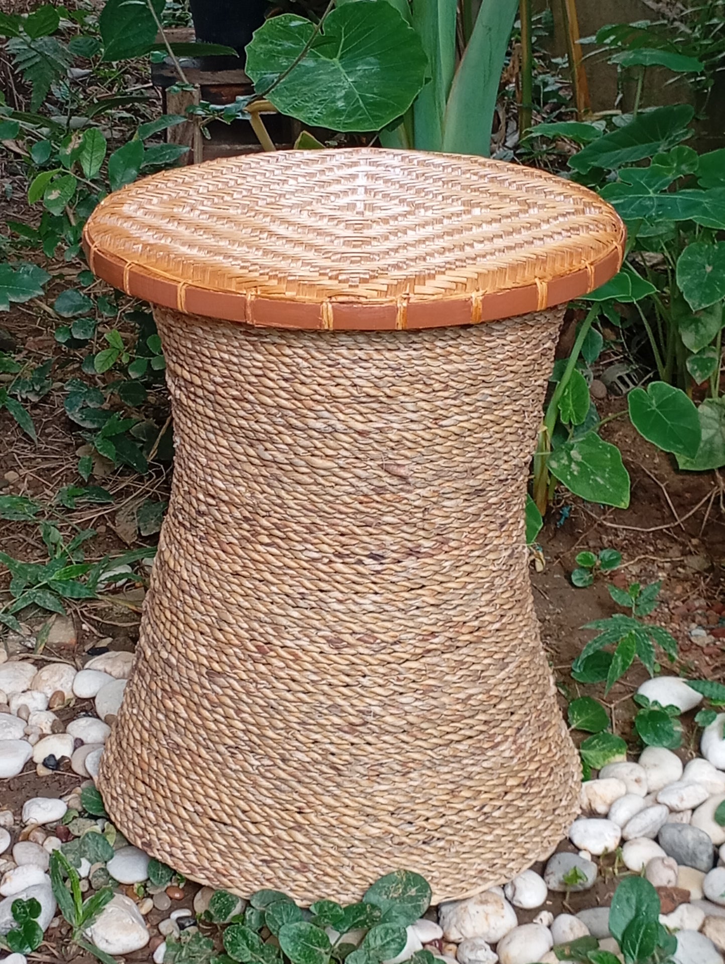 Coffee Table Rattan Side Table with Woven Bamboo Top โต๊ะกาแฟหวายและไม้ไผ่พร้อมพื้นโต๊ะสาน