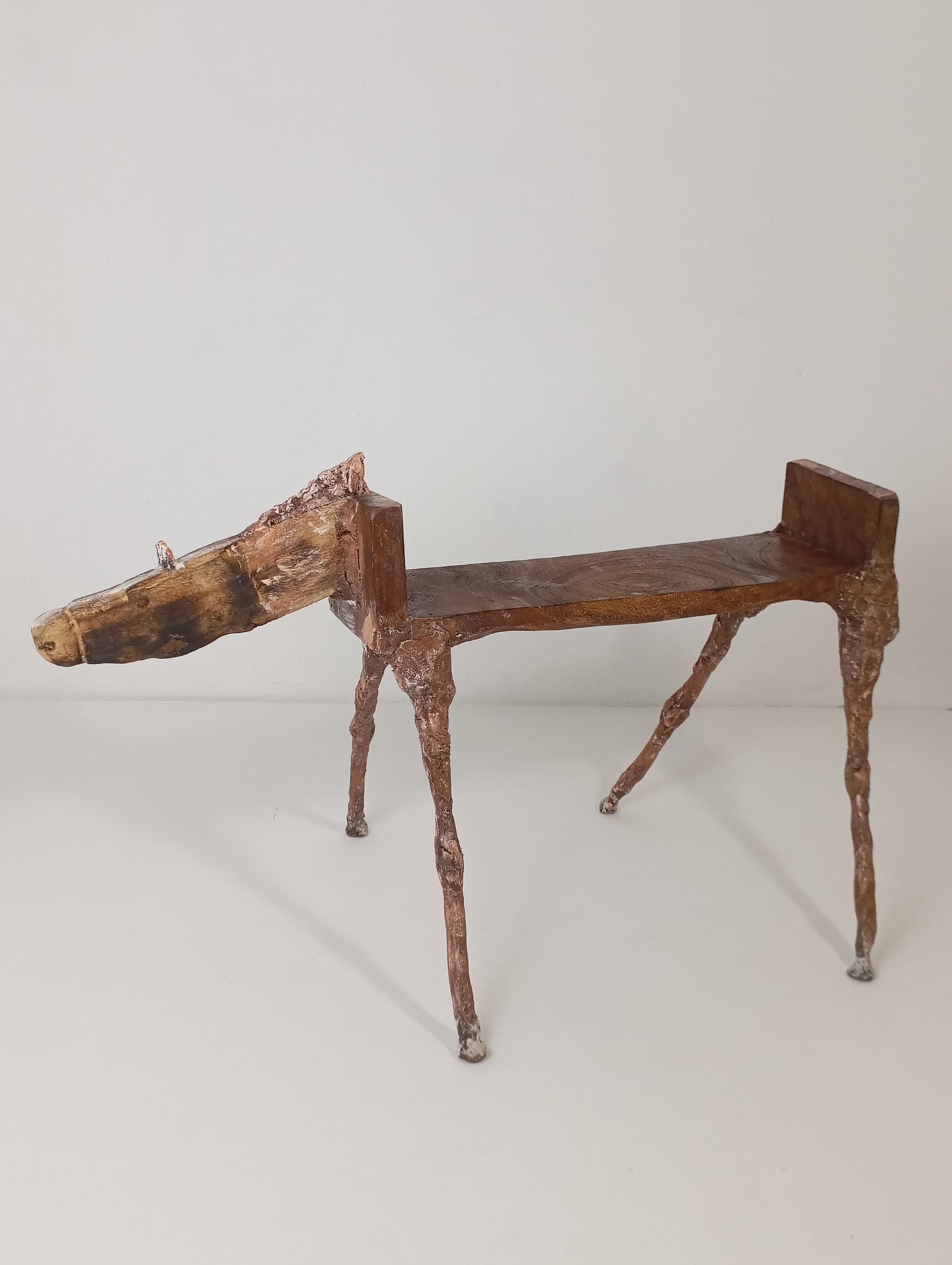 Coffee Table Handcrafted Horse-Shaped Art Table Made of Wood and Metal โต๊ะศิลปะทรงม้ามือทำจากไม้และโลหะ