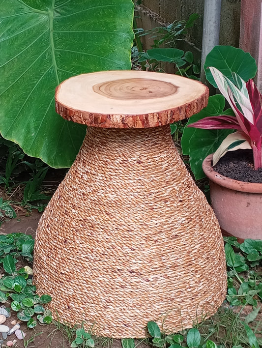 Coffee Table Made of Bamboo Rattan with Wooden Top โต๊ะกาแฟดีไซน์ไม่ซ้ำใคร – ไม้ไผ่ ไม้