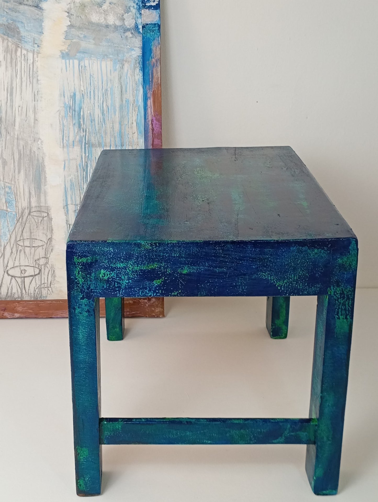 Coffee Table Wooden Low Table Vintage Style Table โต๊ะไม้ โต๊ะเตี้ย โต๊ะศิลปะ โต๊ะกาแฟ