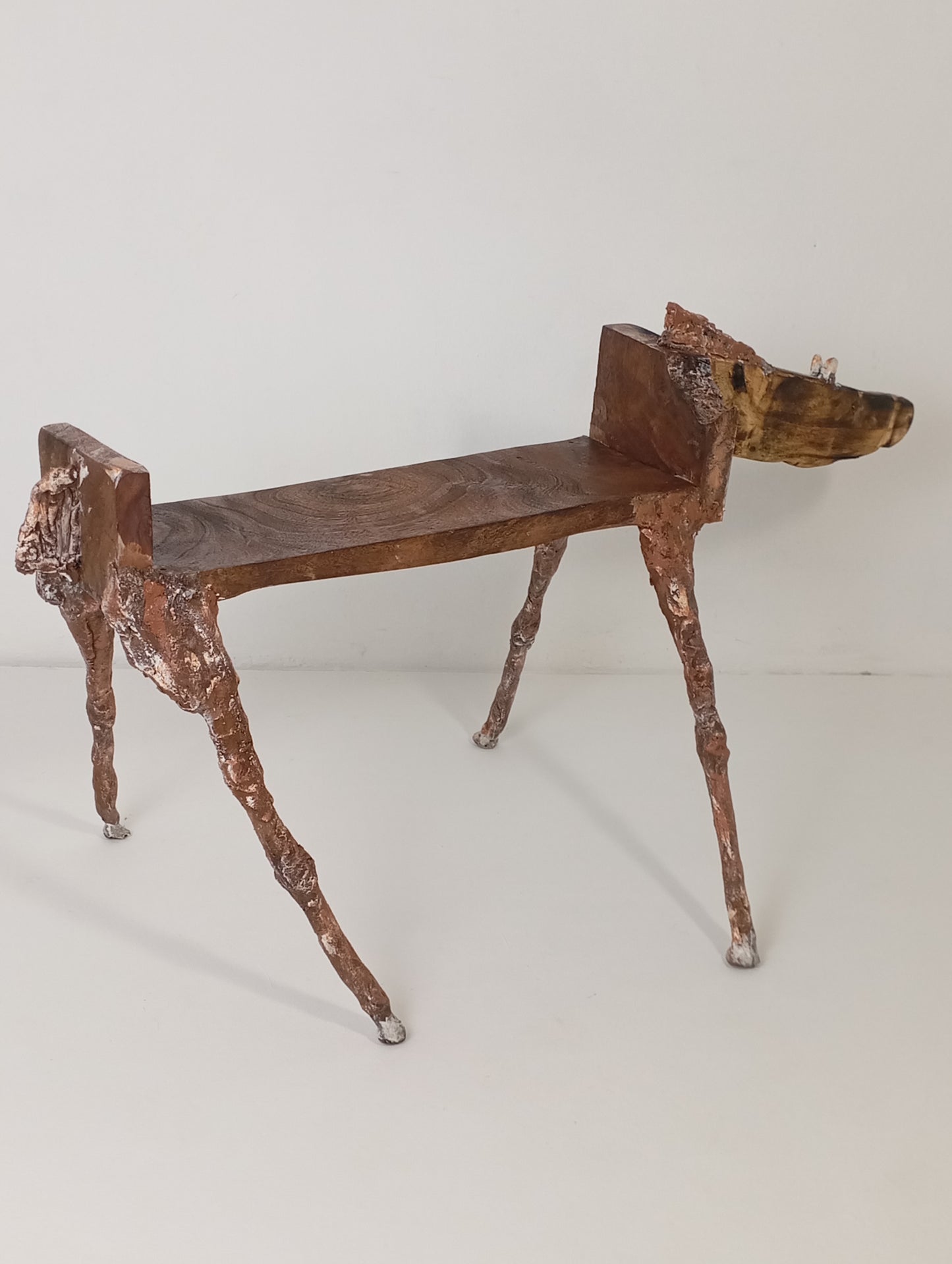 Coffee Table Handcrafted Horse-Shaped Art Table Made of Wood and Metal โต๊ะศิลปะทรงม้ามือทำจากไม้และโลหะ